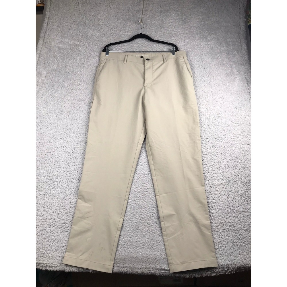 Banana Republic‎ Core Temp Pants Mens 36x32 London Fog Beige Chino Slim NEW